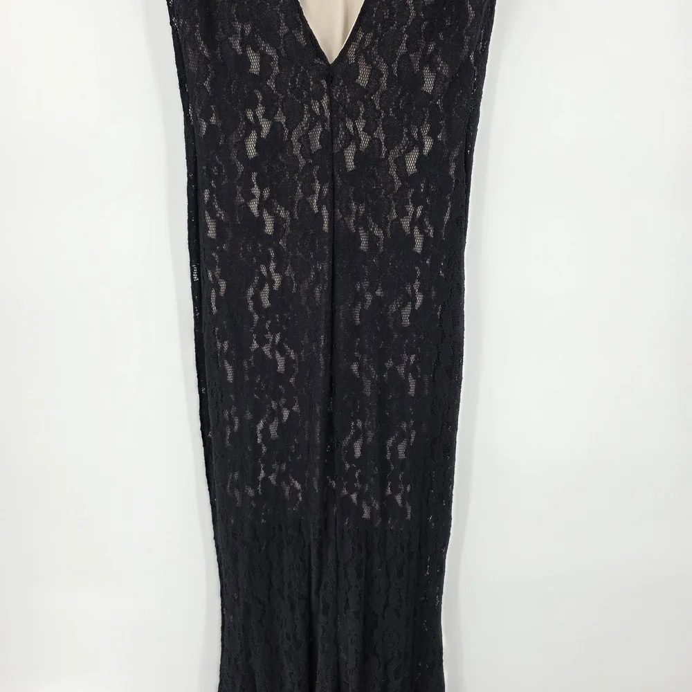 Venus Women's 8 Stretch Lace Maxi Dress Deep V-Neck Floor Length Evening Wear - Picture 11 of 16